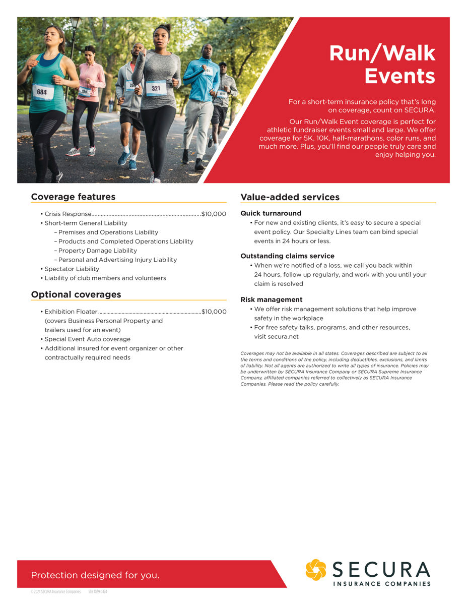 Run/Walk Events Sell Sheet